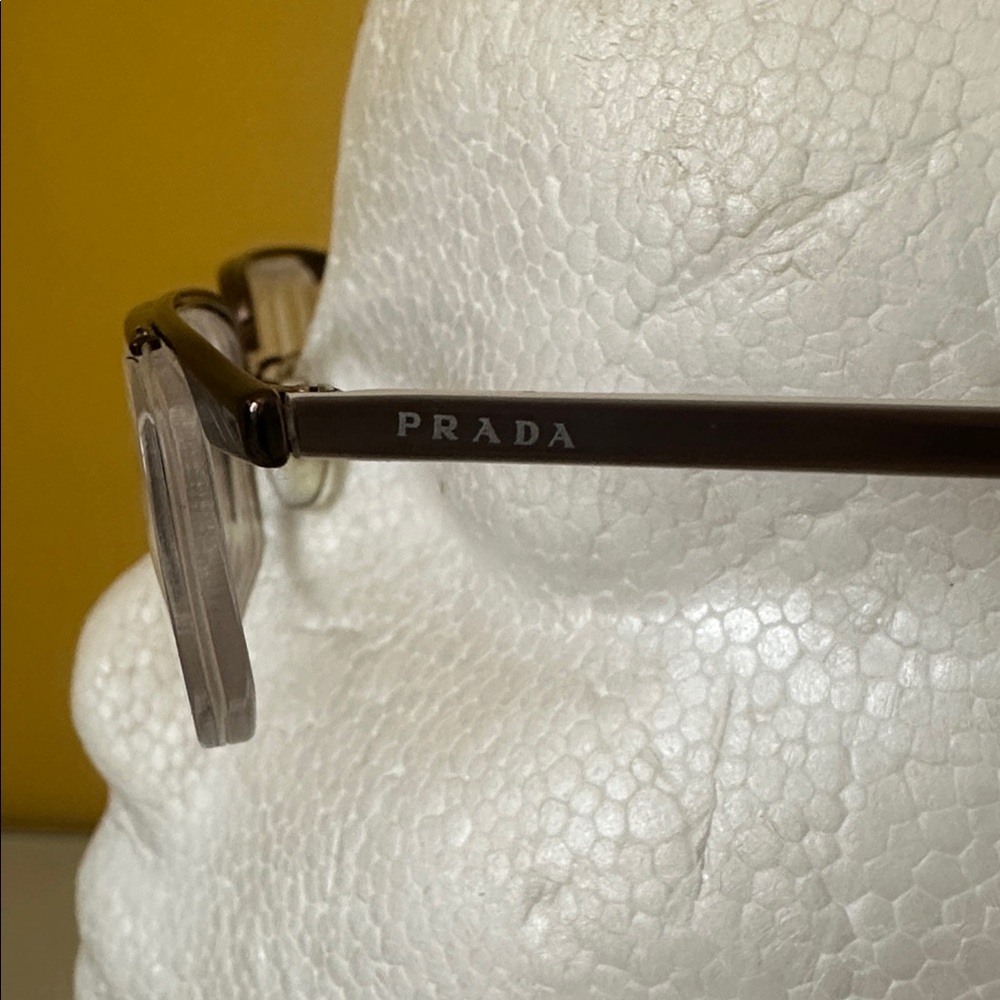 Prada Sleek Bronze Titanium Frameless Rectangular Prescription Glasses Frame - Picture 4 of 15